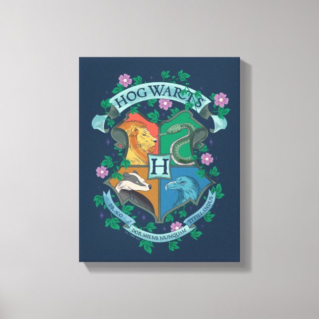 HOGWARTS™ Florale Krone Leinwanddruck (Vorderseite)