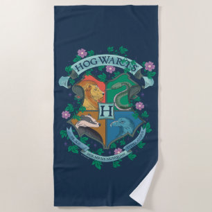 HOGWARTS™ Florales Wappen Strandtuch