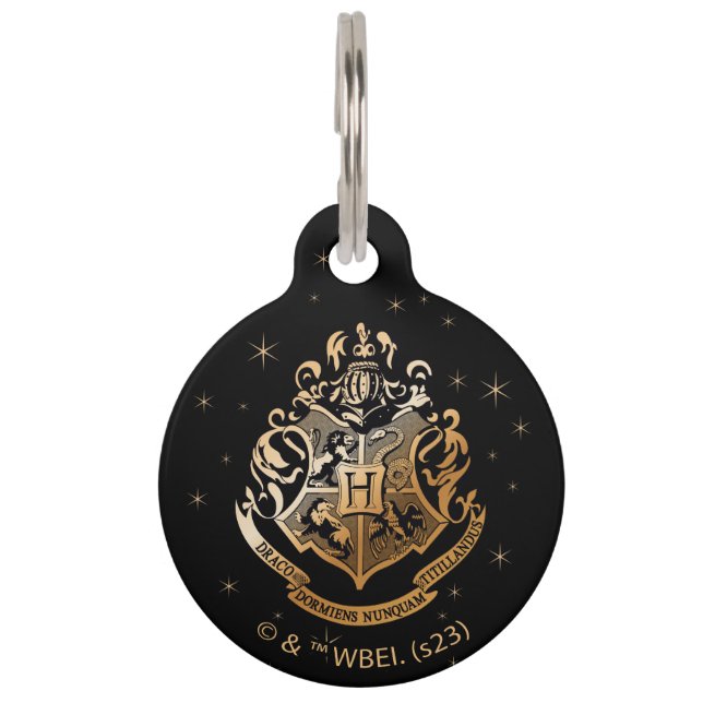 HOGWARTS™ Goldenes Wappen Haustiermarke (Vorderseite)