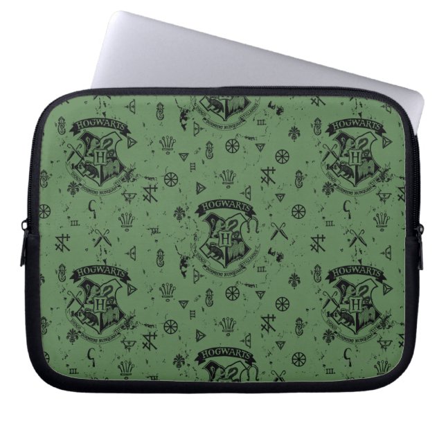 HOGWARTS™ Grünes Muster Laptopschutzhülle (Vorderseite)