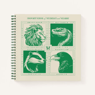 HOGWARTS™ Haus-Tiere-Grid Notizbuch
