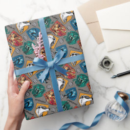 HOGWARTS™ Häuser Kreuzschraffurmuster Geschenkpapier