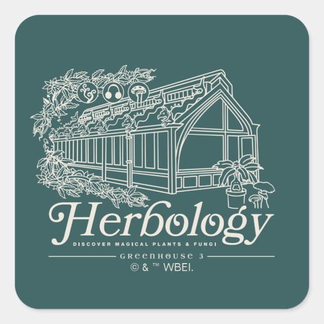 HOGWARTS™ Herbology Greenhouse Quadratischer Aufkleber (Vorderseite)
