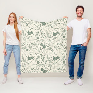 HOGWARTS™ Herbology Magic Pattern Fleecedecke