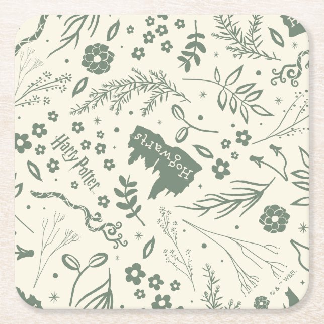 HOGWARTS™ Herbology Magic Pattern Rechteckiger Pappuntersetzer (Vorderseite)