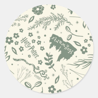 HOGWARTS™ Herbology Magic Pattern Runder Aufkleber