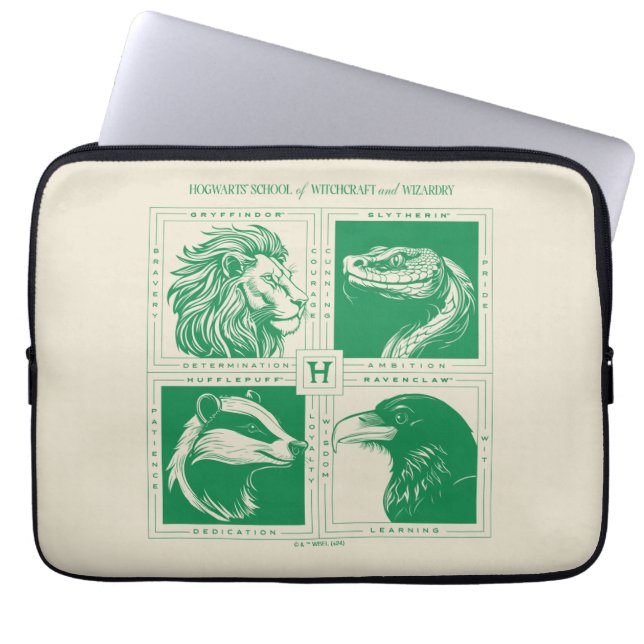 HOGWARTS™ House Animals Grid Laptopschutzhülle (Vorderseite)
