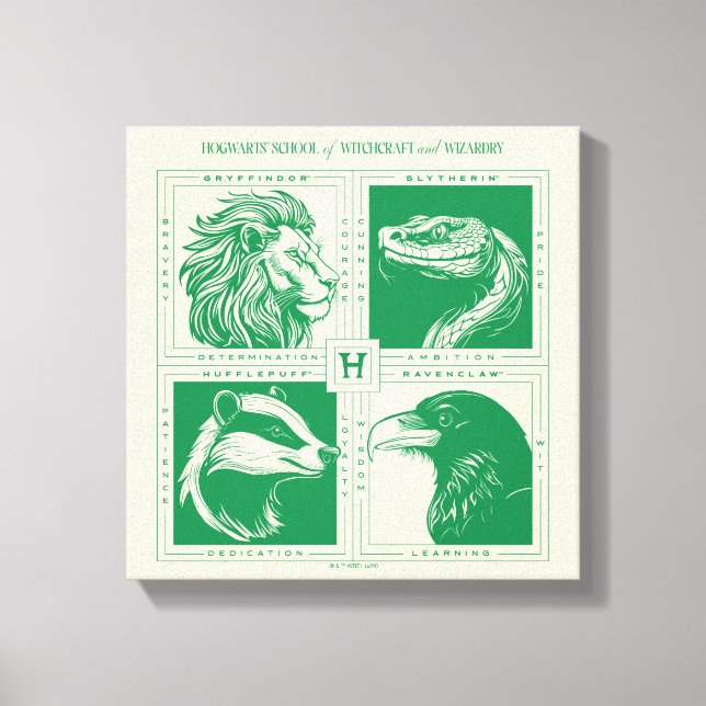 HOGWARTS™ House Animals Grid Leinwanddruck (Vorderseite)