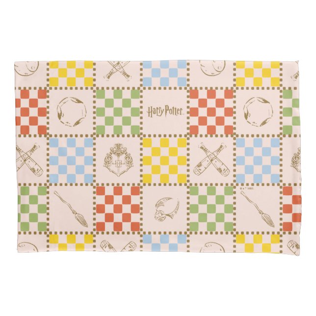 HOGWARTS™ QUIDDITCH™ Mannschafts-Checker-Muster Kissenbezug (Vorderseite)