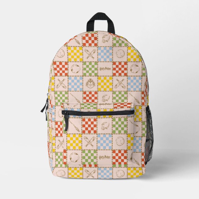 HOGWARTS™ QUIDDITCH™ Team Checker Muster Bedruckter Rucksack (Vorderseite)