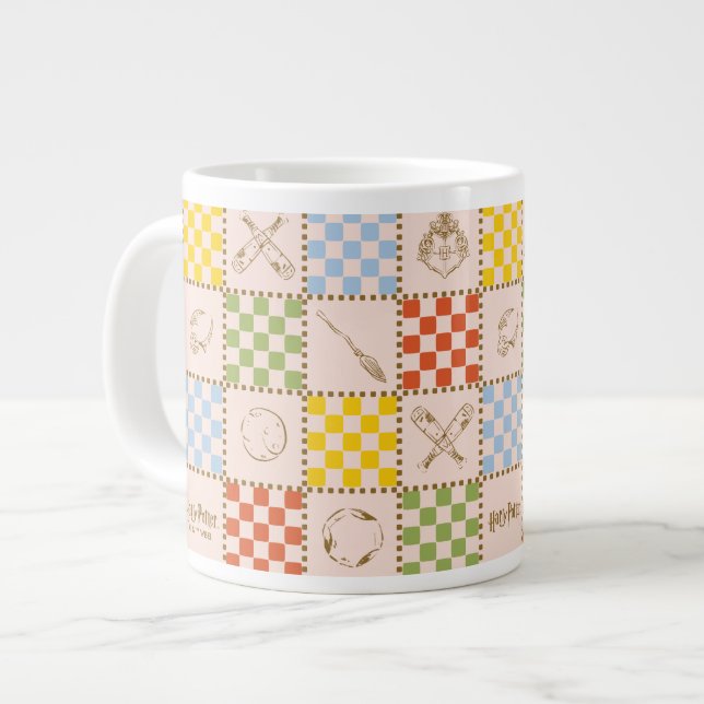 HOGWARTS™ QUIDDITCH™ Team Checker Pattern Jumbo-Tasse (Vorderseite Links)