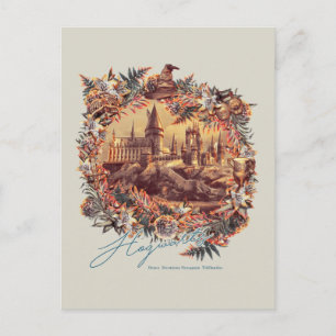 HOGWARTS™ SCHLOSS Florales Grafikdesign Postkarte