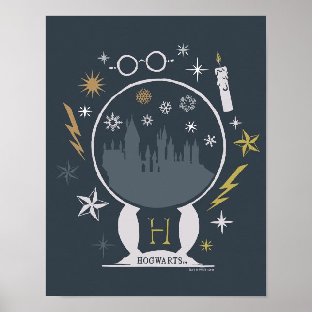 HOGWARTS™ Schneekugel-Grafik Poster (Vorne)