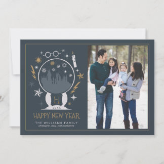 HOGWARTS™ Snow Globe - Happy New Year - Foto Feiertagskarte