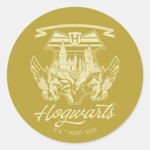 HOGWARTS™ Winged Shield Graphic Runder Aufkleber