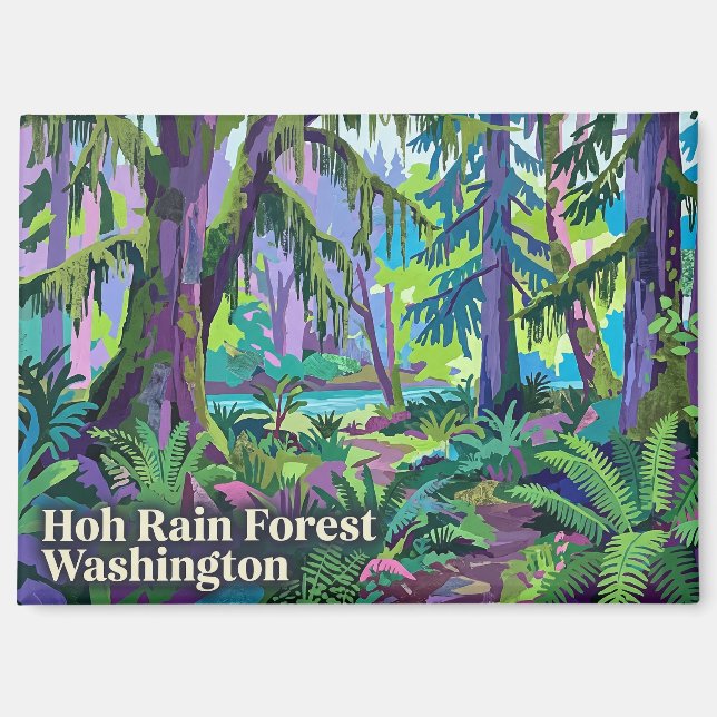 Hoh-Regenwald Washington USA Magnet (Vorderseite)