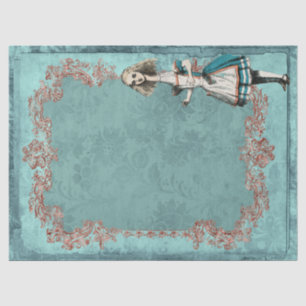 Hohe Alice im Wunderland mit Rahmen-Decoupage Seidenpapier