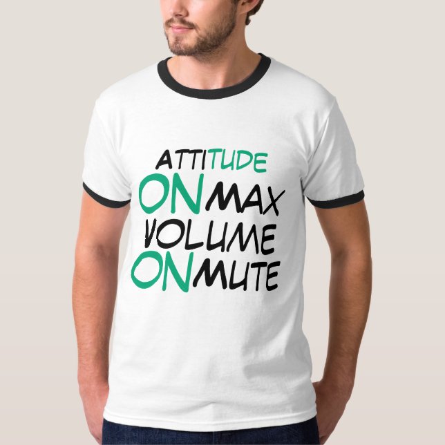 Höhe auf Max, Lautstärke auf Mute - Minimalistisch T-Shirt (Vorderseite)