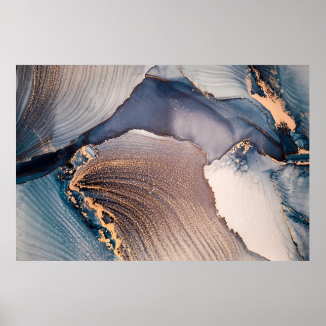 Hohe Auflösung. Luxuriöse abstrakte Flüssigkunstma Poster (Vorne)