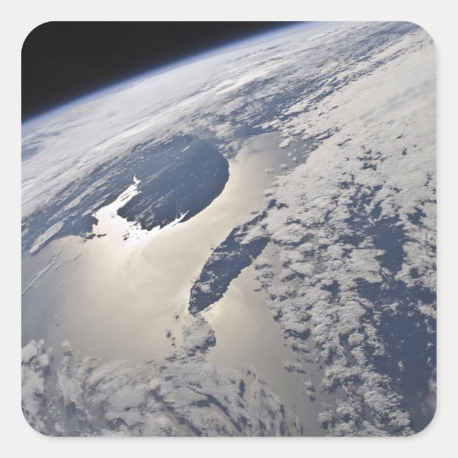 Hohe Aussicht auf die Halbinsel Gaspe Quadratischer Aufkleber (Vorderseite)