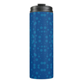 Hohe blaue Reisebecher mit schwarzem Deckel Thermosbecher