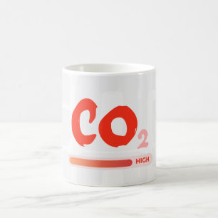 Hohe CO2-Verschmutzung, farbig Kaffeetasse