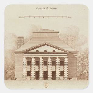 Höhe des Hauses des Direktors des Salzes Quadratischer Aufkleber