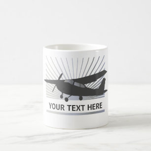 Hohe Flügel-Flugzeuge - kundenspezifischer Text Kaffeetasse