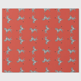 Hohe fünf Zebras im Rot Geschenkpapier