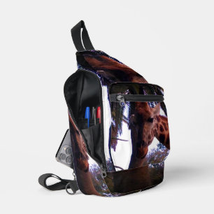 Hohe Giraffen-Geschichten unter der Palme, Crossbody Bag