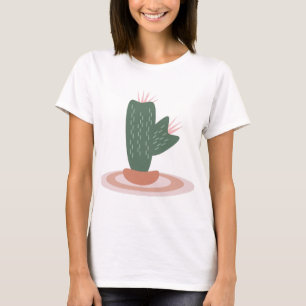 Hohe Grüne Pflanze auf Teppich Wüstenkaktus T-Shirt