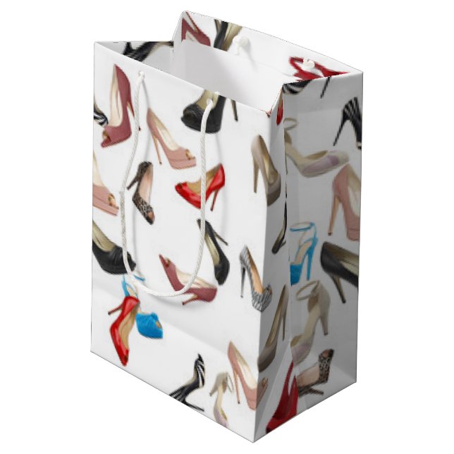 Hohe Heels-Schuhe Mittlere Geschenktüte (Rückseite Schrägansicht)