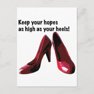 Hohe Hoffnungen. High Heels. Postkarte