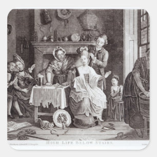 Hohe Lebensdauer unter Treppen Quadratischer Aufkleber