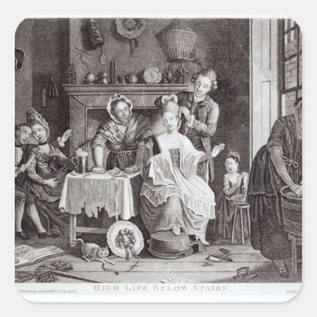 Hohe Lebensdauer unter Treppen Quadratischer Aufkleber (Vorderseite)