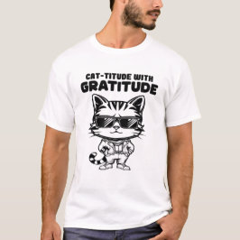 Höhe mit Dankbarkeit Coole Katze T-Shirt