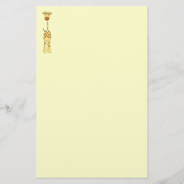 Hohe niedliche Giraffe. Cartoon-Tier Briefpapier (Vorderseite)