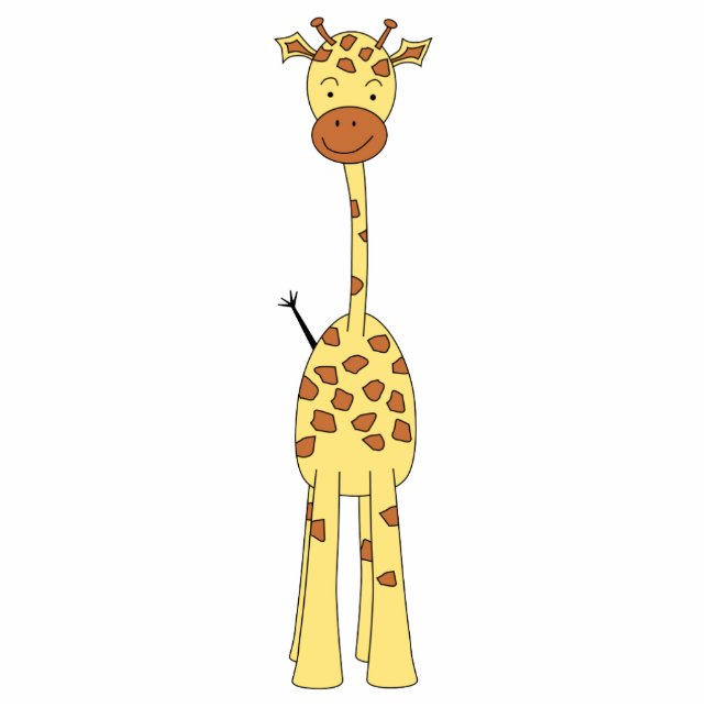 Hohe niedliche Giraffe. Cartoon-Tier Fotoskulptur Schlüsselanhänger (Vorne)