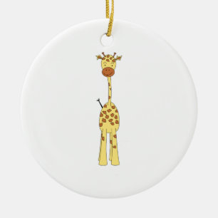 Hohe niedliche Giraffe. Cartoon-Tier Keramik Ornament
