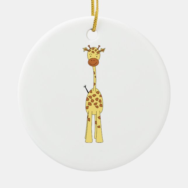 Hohe niedliche Giraffe. Cartoon-Tier Keramik Ornament (Vorne)