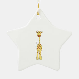 Hohe niedliche Giraffe. Cartoon-Tier Keramik Ornament