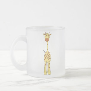 Hohe niedliche Giraffe. Cartoon-Tier Mattglastasse