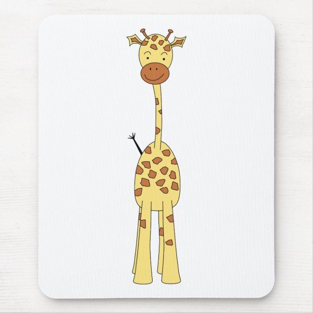 Hohe niedliche Giraffe. Cartoon-Tier Mousepad (Vorne)