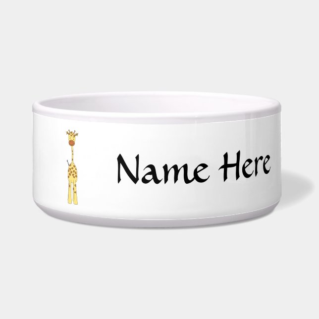 Hohe niedliche Giraffe. Cartoon-Tier Napf (Vorderseite)