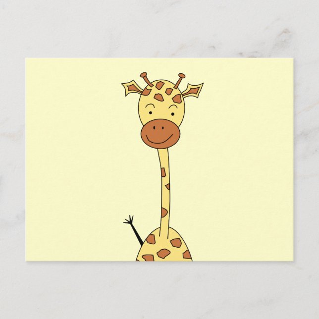 Hohe niedliche Giraffe. Cartoon-Tier Postkarte (Vorderseite)