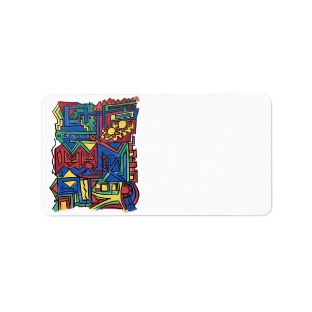 Hohe Noon-Hand-Abstrakte Kunst Adressaufkleber (Vorne)