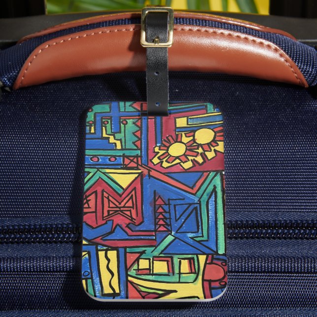 Hohe Noon-Hand-Malerei moderner Kunst Gepäckanhänger (Vorderseite Insitu 2)