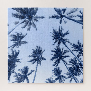 Hohe Palmen, klarer blauer Himmel. Puzzle