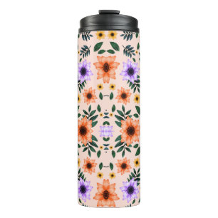 Hohe Reisetasche mit floralem Muster Thermosbecher