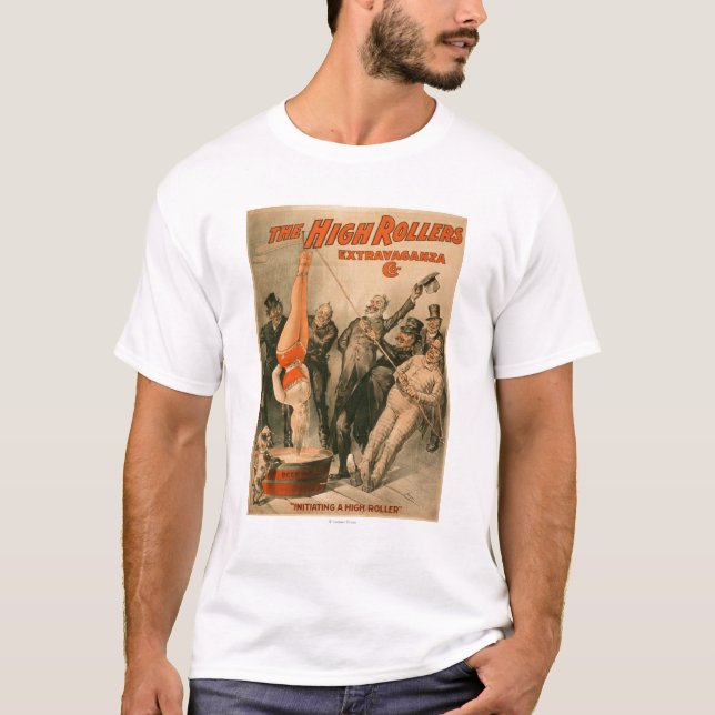 Hohe RollersDunking Frau im Bier-Plakat T-Shirt (Vorderseite)